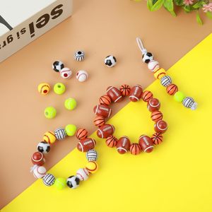 Perles de sport en silicone personnalisées, perles colorées pour la fabrication de bracelets, colliers, artisanat, vente en gros - Product Image 2