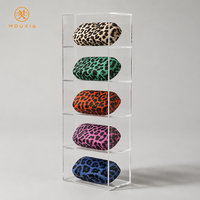 Étui à lunettes rigide ovale imprimé léopard coloré, anti-rayures, logo personnalisé, multicolore, vente en gros