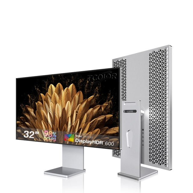 TCOLOR 32Inch 4K Nano IPS Studio Display Aluminum Alloy Monitor Retina Screen Xdr Display for Photography Editing Graphic Design