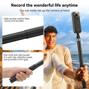 DARYOO Perche à <span class=keywords><strong>selfie</strong></span> pliable en fibre de carbone 32cm-150cm, perche à <span class=keywords><strong>selfie</strong></span> invisible, adaptée aux accessoires de caméra d'action - Product Image 5