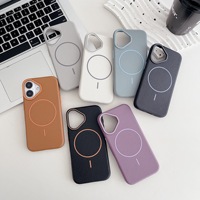 Coque de Téléphone en Cuir PU Texture Litchi Tendance Magnétique Antichoc pour iPhone 17 16 15 14 Pro Max Étui Souple en TPU