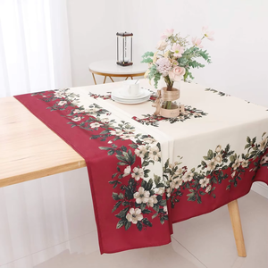 Mantel navideño de 60 "x 84", mantel de poliéster resistente al agua con estampado Floral, mantel para comedor interior, decoración navideña - Product Image 5