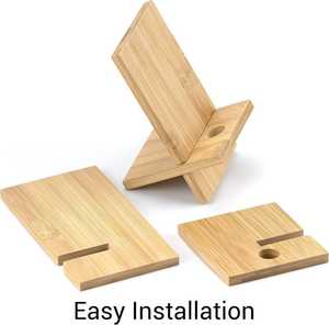 Handcrafted Bamboo Smartphone Stand | High Quality <b>Holder</b> for Mobile <b>Phone</b> Tablet | Custom Logo Printing for Corporate Gifts - Product Image 3