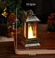 Lanterne suspendue vintage à LED, lumière de bougie, IP44 étanche, blanc chaud, flamme vacillante, fonctionne sur piles, bouton métallique, décorative