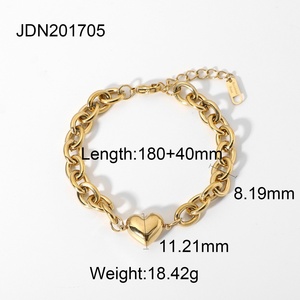 Ins Retro Women 14k Gold Chain <b>Bracelet</b> Stainless Steel Custom <b>love</b> Heart <b>Bracelets</b> for Mom - Product Image 4