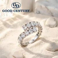 Bague de mariage éternelle double rangée en or 18 carats avec diamants de laboratoire taille ovale Good Century, bijoux fins, bague tendance pour femme, cadeau