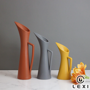 Vase-<span class=keywords><strong>pichet</strong></span> en céramique mate de style nordique avec bec incliné et poignée ergonomique, idéal pour les fleurs séchées et l'herbe de la pampa - Product Image 2