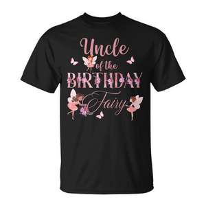 T-shirt Oncle de la Fée des Anniversaires, chemise assortie pour la première année de vie de l'enfant, pour la famille - Product Image 1