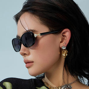 ดีแอล ดี 7520 แว่นกันแดดทรงวงรีสำหรับผู้หญิงกรอบโลหะ TAC เลนส์ยูวี 400 ป้องกันแสงแดดคลาส 2 สีดำ C1C3C4C5C9 - Product Image 4