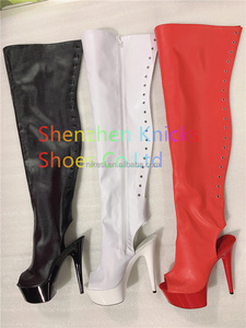 Stivali Cosplay per l'inverno 15cm di altezza sopra il <span class=keywords><strong>ginocchio</strong></span> sottile bocca a coda di capelli club Pole dance scarpe comode stivali alti <span class=keywords><strong>al</strong></span> <span class=keywords><strong>ginocchio</strong></span> - Product Image 5
