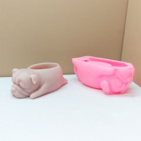 Moule en résine d'animaux endormis, moule en silicone pour plantes succulentes, pot de fleurs, moules en ciment, moule en plâtre, moule en béton, bricolage, artisanat, moule en argile