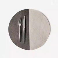 Tapis de table à manger Napperons de luxe Napperons de table Napperons ronds en cuir PU