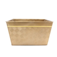 Panier de rangement en métal série rétro or, boîte de rangement haut de gamme