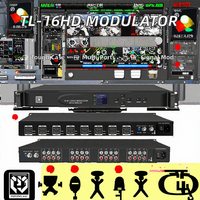 16 in 1 Agile Modulator HD ke Analog RF Encoder NTSC PAL BG RCA USB 2.0 Peralatan Siaran Rak Aluminium