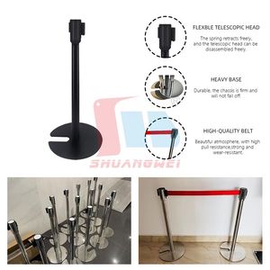 Steel Line <strong>Retractable</strong> <strong>Belt</strong> <strong>Stand</strong> Post <strong>Queue</strong> Line <strong>Stand</strong> Crowd Control Stanchion Post Guidance Stanchion With Retracted <strong>Belt</strong> - Product Image 2