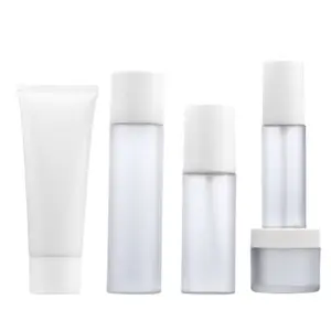 Matte 100ml Gesichts röhre 50ml 100ml Emulsion pumpe PET-Flasche 150ml Toner PET-Flaschen set