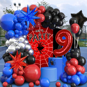 <span class=keywords><strong>Kit</strong></span> d'arche de ballons Spider avec ballons étoiles 4D à effet d'explosion pour décorations d'<span class=keywords><strong>anniversaire</strong></span> Spider et décorations de fête Spider - Product Image 1