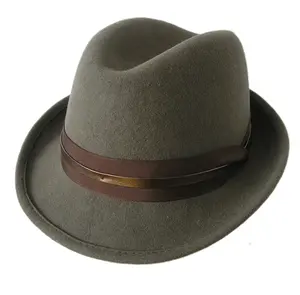 Men's Plain felt hats with plain ribbon