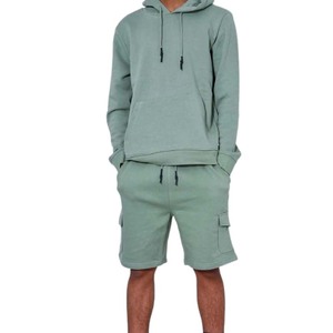 Wholesale Made <b>Men</b> Hoodie & <b>Short</b> Set Fashionable Sportswear Long Sleeve Hoodie & <b>Shorts</b> Sets - Product Image 1