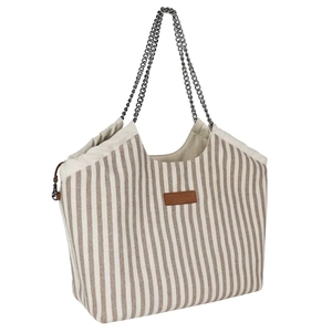 Custom Printed Logo Manufacturing <b>Blue</b> <b>Canvas</b> Stripe Denim <b>Canvas</b> Vietnam Tote Bags With - Product Image 4