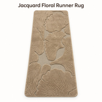 Tapis de chambre à coucher en jacquard floral, tapis doux et moelleux antidérapant, tapis de chevet, tapis de sol texturé 3D, décoration intérieure, taille personnalisée, OEM