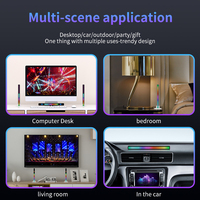 Luz de ambiente RGB de 16 LED moderna, lámpara de pie de esquina enchufable activada por sonido, aplicación y tira LED de ritmo de música controlada por voz