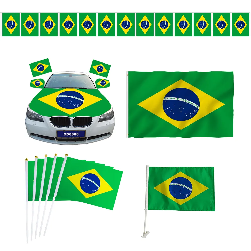 Flagnshow 3x5 स्क्रीन प्रिंटिंग ब्राज़ील झंडा bandeira करते ब्राज़ील 90x150 cm ब्राजील फ्लैग
