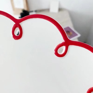 Tuyệt đẹp gốm hồng đỏ vỏ sò TRIM trà tấm Hollow ren 8 9inch món tráng miệng bánh pudding, pho mát Tấm - Product Image 3