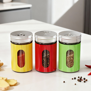 Lot de 4 pots d'assaisonnement pour condiments de <span class=keywords><strong>luxe</strong></span> 90ml Bouteille en verre pour cuisine, sel et poivre avec boîte cadeau - Product Image 4