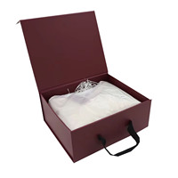 Boîte cadeau pliante en papier kraft avec logo personnalisé imprimé, gaufrée, pour cosmétiques, avec décoration de luxe