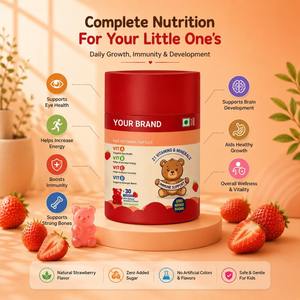Gommes multivitaminées pour enfants pour la croissance et le soutien immunitaire, sans gluten, sans OGM, sans gélatine, à mâcher, marque privée OEM - Product Image 3