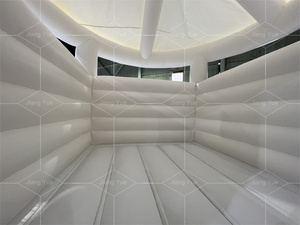 <span class=keywords><strong>Mini</strong></span> petit château gonflable rebondissant commercial mariage maison de rebond blanc pour tout-petits avec fleur et rideau - Product Image 4
