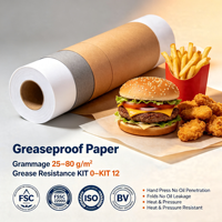 Papier alimentaire anti-graisse sans PFAS, personnalisé pour emballer les sandwichs, les hamburgers, les poulets frits, papier d'emballage alimentaire