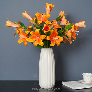 ZZLTY Bouquet de luxe personnalisé en fleurs artificielles 3D à <span class=keywords><strong>trois</strong></span> têtes, nouveau design, pour mariage et décoration intérieure - Product Image 5