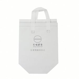 Sac isotherme blanc en non-tissé imperméable avec poignée pour vente en gros, idéal pour desserts, boissons, restaurants et plats à emporter - Product Image 4