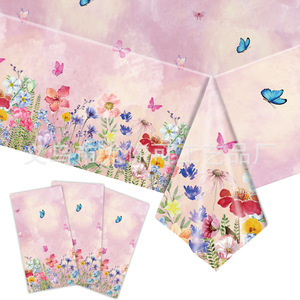 Spring Floral Party Tableware Set Disposable Plates Cups Napkins Fork Spoon Party Supplies Kit Casual Style - Product Image 2