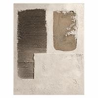 Peinture à l'huile abstraite impasto peinte à la main 40x50cm Beige Taupe Charbon sur toile de coton et lin pour décoration murale