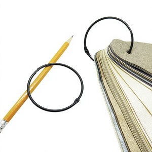 YIWANG Anillos de libro de hojas sueltas negras de 3 pulgadas Anillos de encuadernación de hebilla con bisagras para cuaderno de tarjetas de índice - Product Image 1