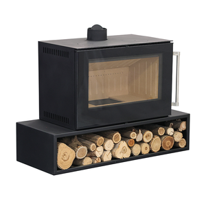 Estufa de <span class=keywords><strong>Leña</strong></span> de Diseño con Inserto de Vidrio Completo y Almacenamiento Inferior para <span class=keywords><strong>Leña</strong></span>, Ideal para Dormitorios de Hotel - Product Image 5