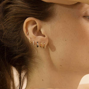 Nueva alta calidad delicada Plata de Ley 925 joyería de oro minimalista hermoso diseño mujeres pendientes de aro de moda - Product Image 2