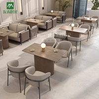Café commercial Table à manger et chaise combinaison Restaurant restauration magasin personnalisé canapé stand en cuir PU