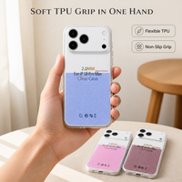 Coque de protection souple transparente 2-en-1 en TPU pour iPhone 17 Pro, avec motif imprimé bicolore, vente en gros