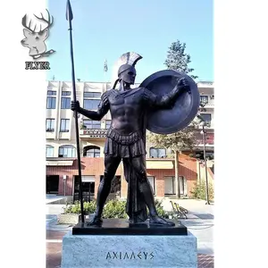 Outdoor Park Decoration Metal Life Size Roman Warrior Sculpture Bronze Brass Greek Warrior Statue Sculpture For Sale