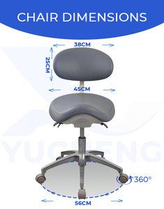 Tabouret ergonomique de clinique dentaire en cuir microfibre, chaise de dentiste/médecin en mousse haute densité - Product Image 3