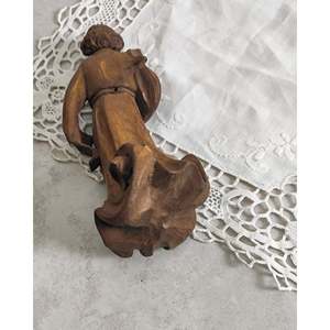 Grande Angelo in Legno Scuro Intagliato a Mano da Val Gardena 16 cm - Product Image 3