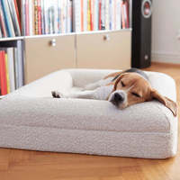 Herstellung Maßgefertigter Waschbarer Luxuriöser Wasserdichter Abnehmbarer Großer Memory-Schaum-Bouclé Orthopädischer Hundebetten Tier-Sofa mit Starker Unterstützung