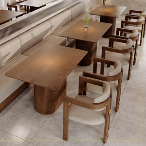 Set di Tavolo e Sedie da Pranzo Rotondo di Alta Qualità per Ristorante e Buffet, con Sedie Incluse - Product Image 3