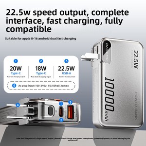 Times Magic 10,000 mAh ชาร์จเร็วสุดๆพาวเวอร์แบงค์ความจุสูง3C สำหรับแอปเปิ้ลและแอนดรอยด์พร้อมสายเคเบิ้ล - Product Image 3