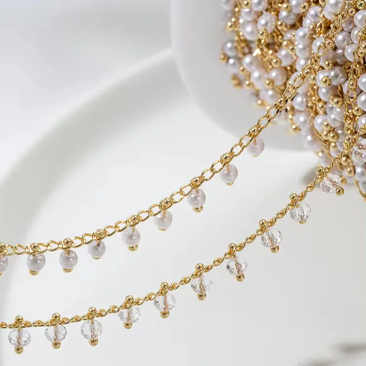 14k Gold Plattierung Messing Jewelry Chain Anhänger Charman Ketten für Diamant-Schmuckherstellung Halsketten Armbänder