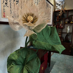Handmade Organza Lotus Sets Wedding Decoration Giant <strong>Flowers</strong> <strong>Support</strong> Paper Art <strong>Flowers</strong> Studio Wedding Guide Props - Product Image 5